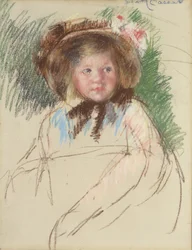 Sara avec un bonnet sombre attaché sous son menton, c.1901